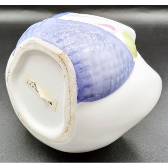 FTDA Ceramic Goose Planter Blue Hat & Yellow Bow Vintage 1986 ROC 7.25 Inches - Picture 12 of 16